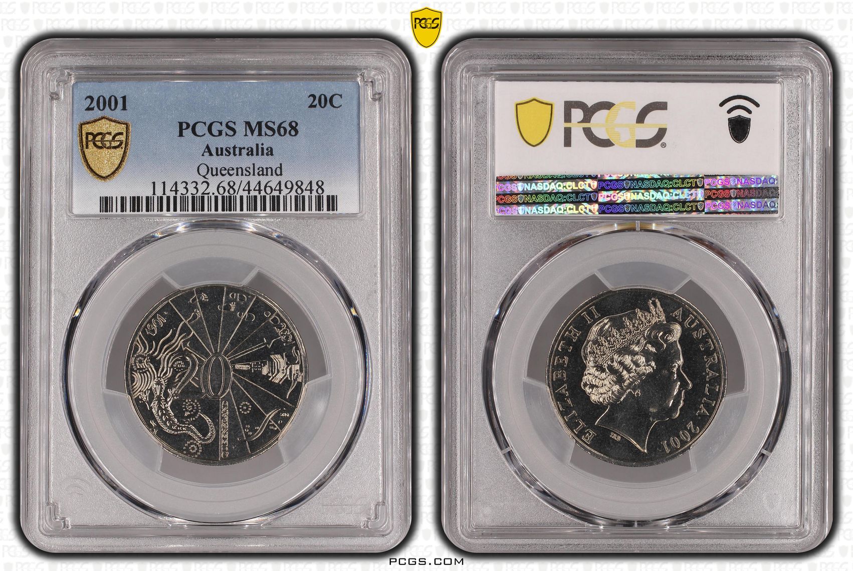 35 · 2001 Australia Twenty Cent, 20c Queensland PCGS - MS68 -848