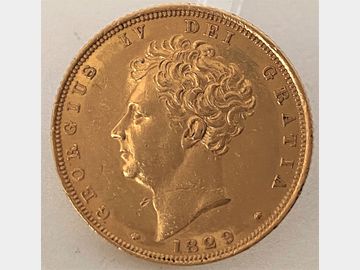 1829 GEORGE IV BARE HEAD GOLD SOVEREIGN