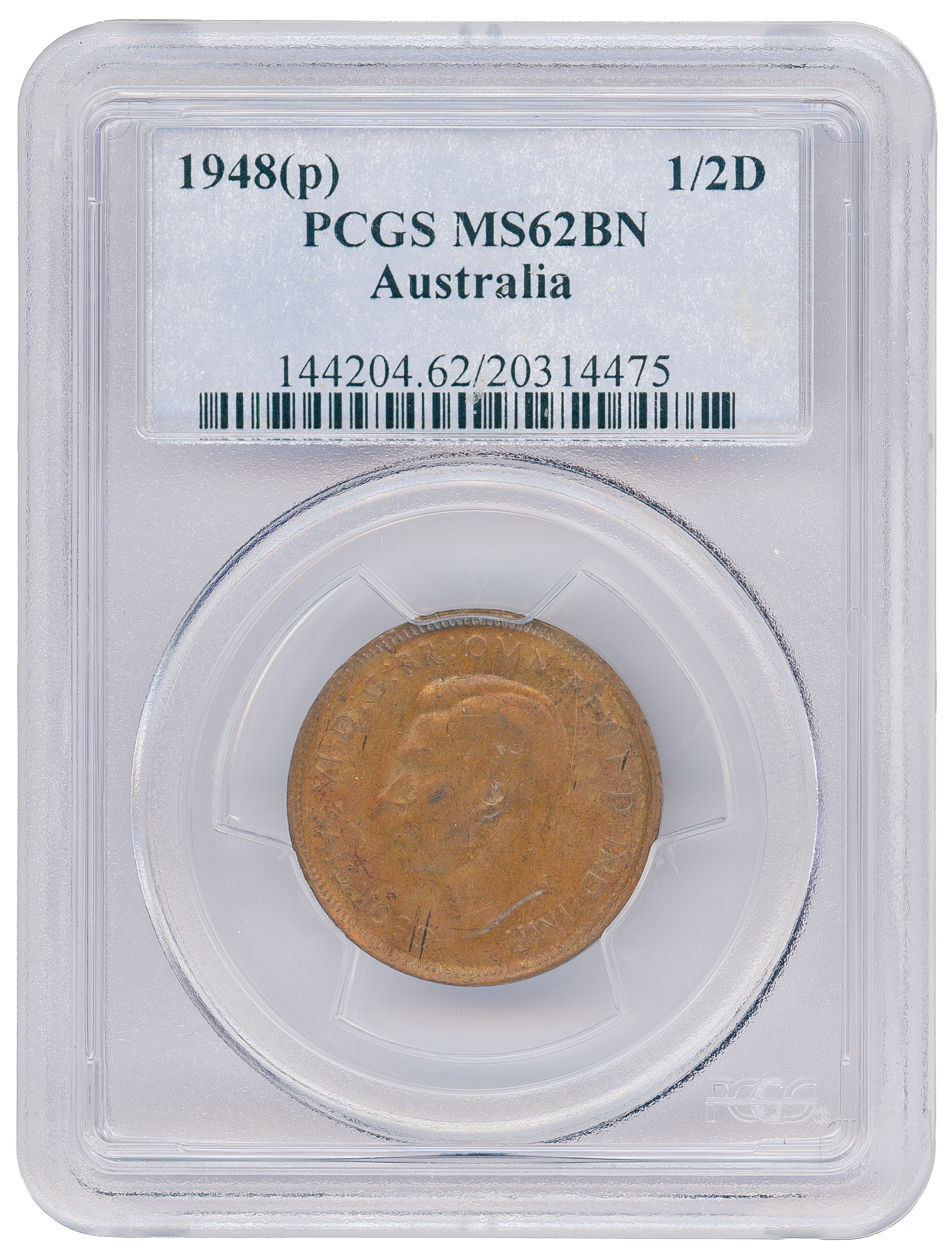 Halfpenny, 1948(p), PCGS MS62BN