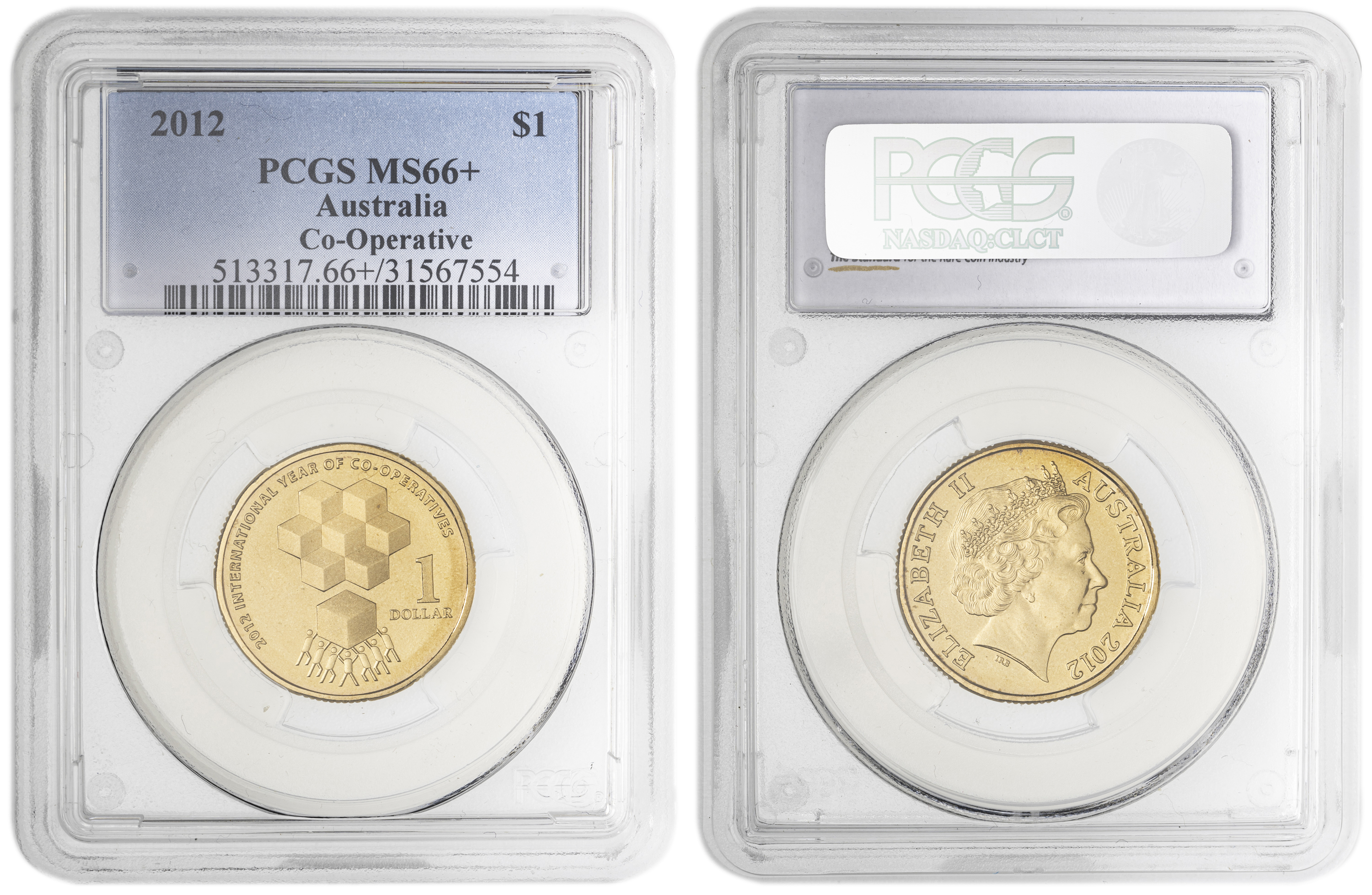 Year of Co-Operatives , One Dollar, 2012, PCGS MS66+