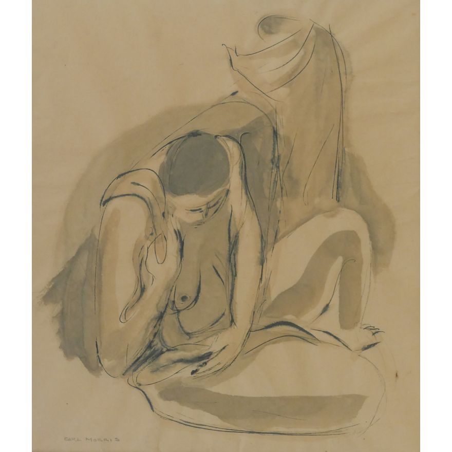 Carl Morris ''Figures'' 1950's Ink and Wash
