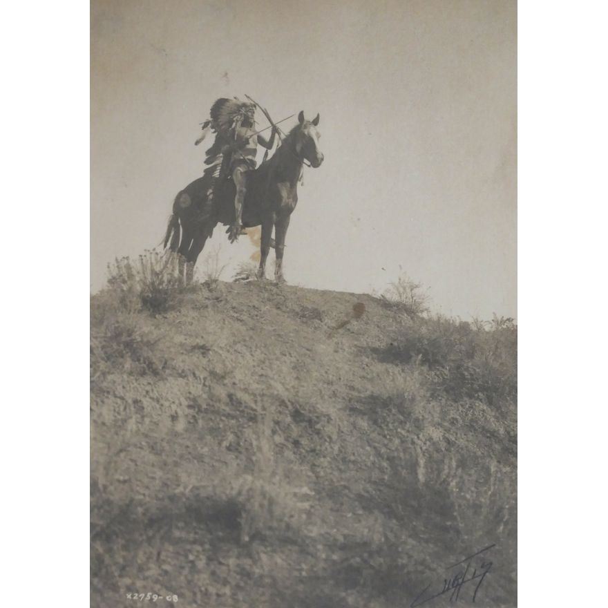 Edward Curtis ''Ready for the Charge - Apsaroke'' 1908 Platinum