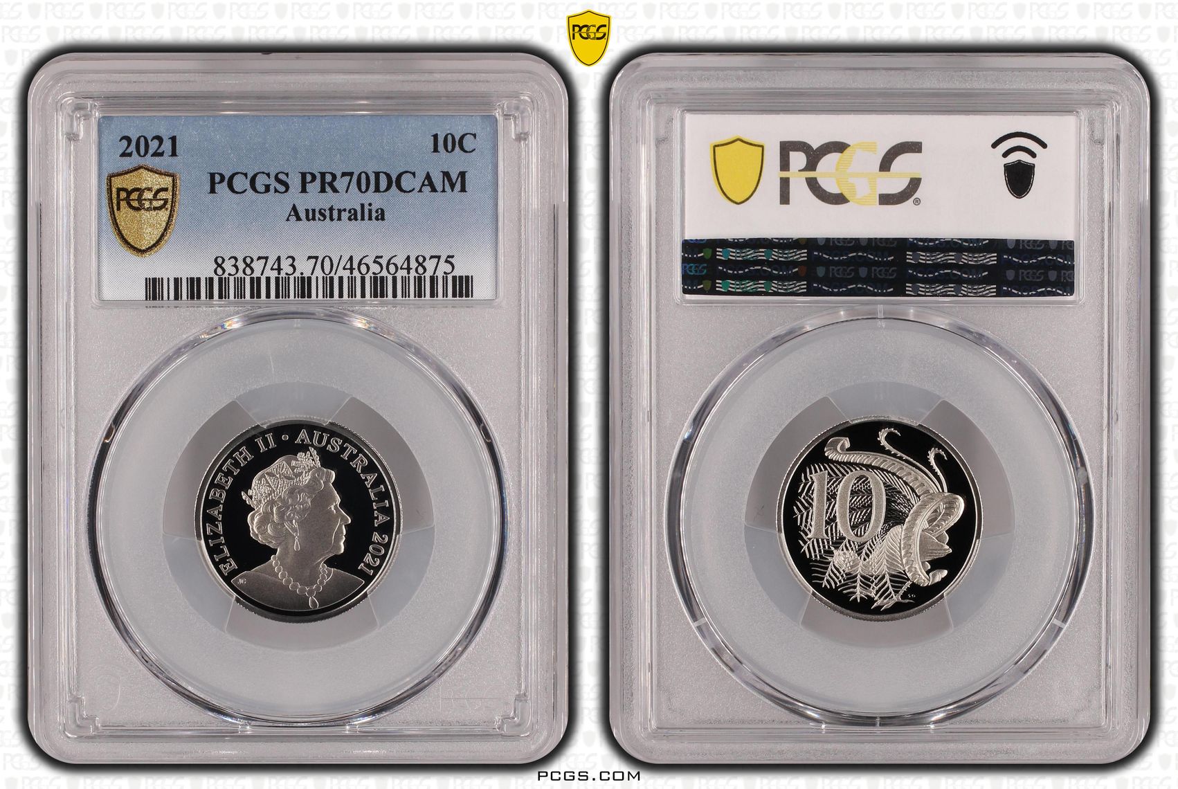 Ten Cent, 2021, Pcgs Pr70dcam