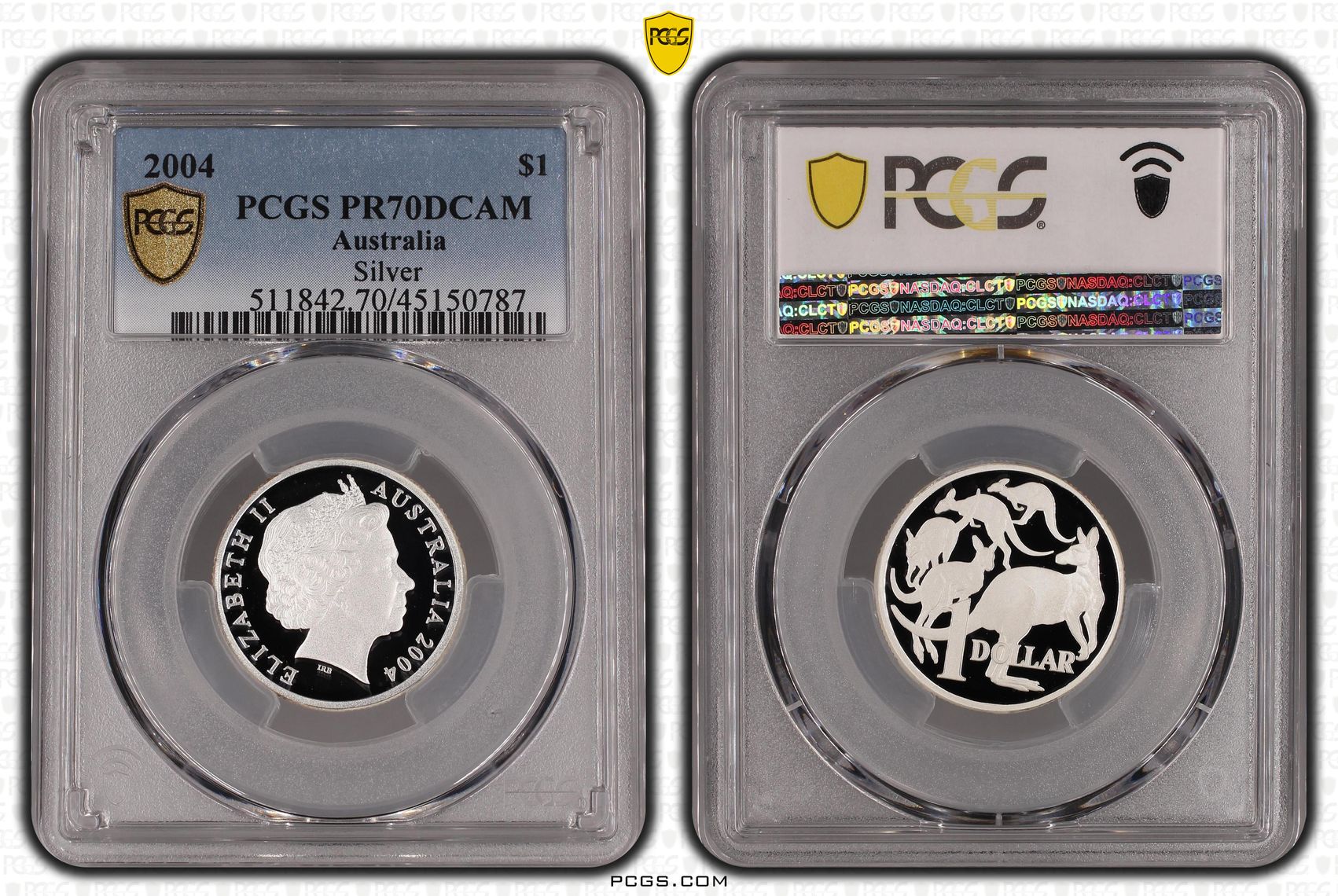 2004 Australia One Dollar, $1 Silver Proof Silver PCGS - PR70DCAM POP 15/0 -787