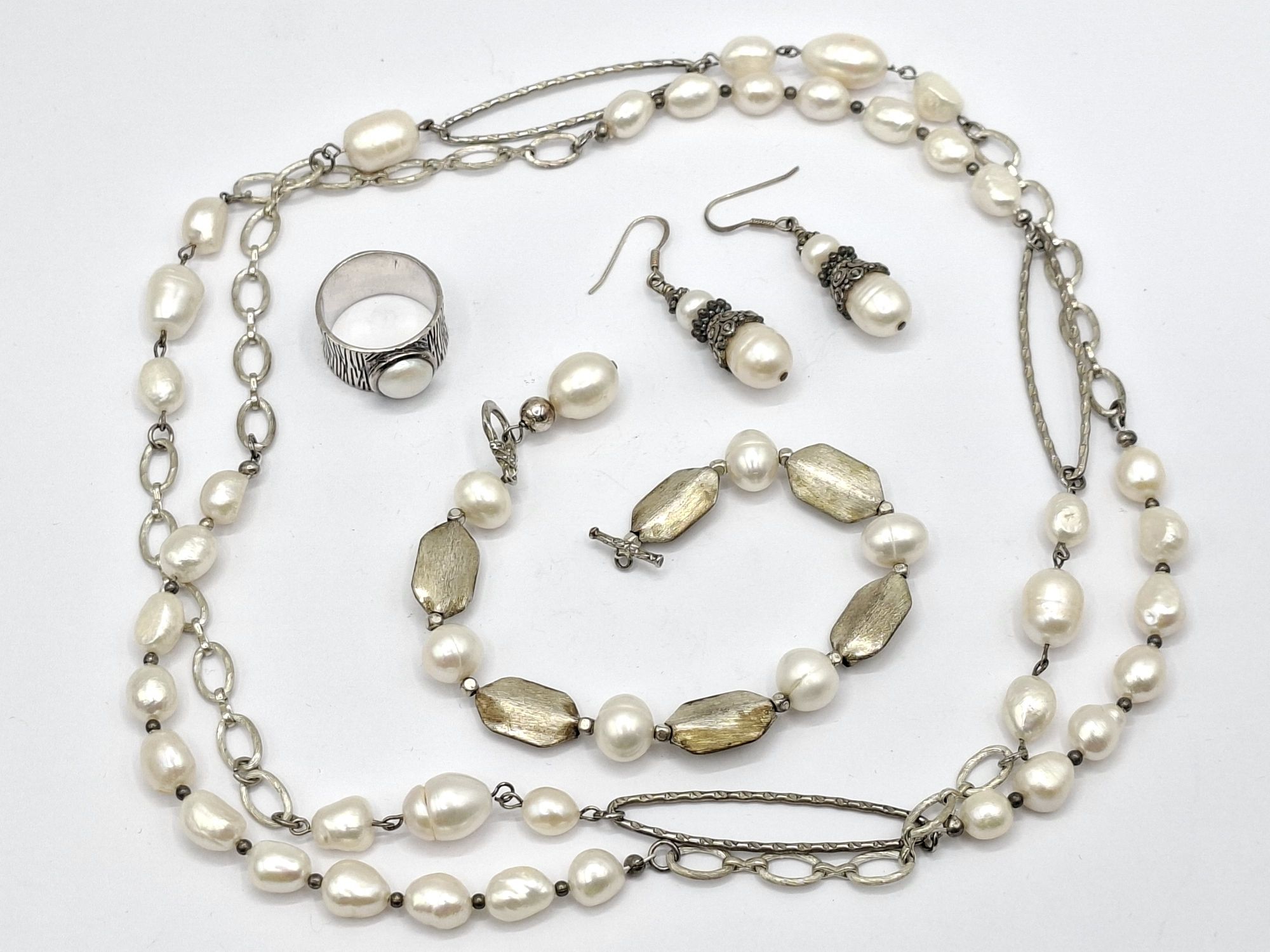 Collection Of Silver And Pearl Jewellery