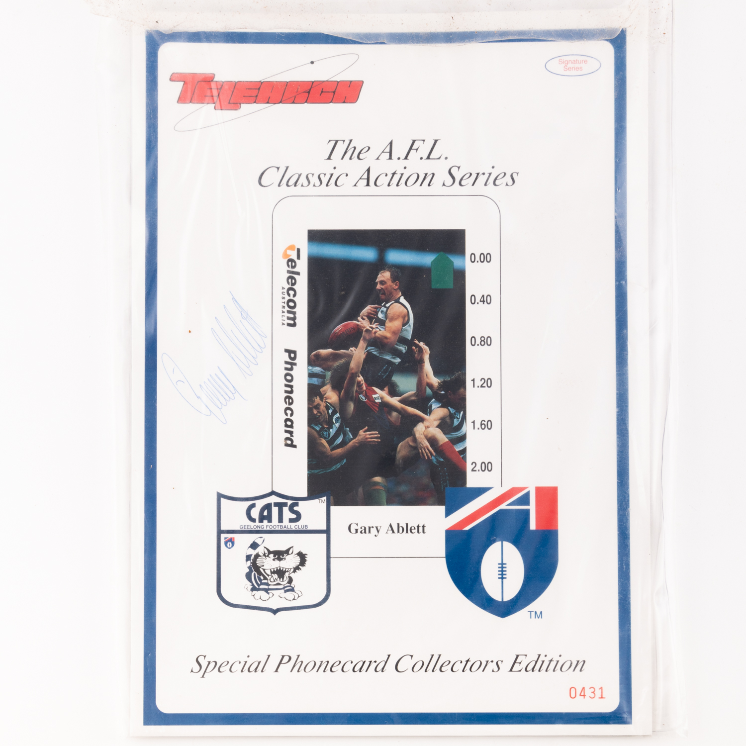 Phonecard Telearch Series 1 - AFL 1-1, Two Dollars, 1994, UNC