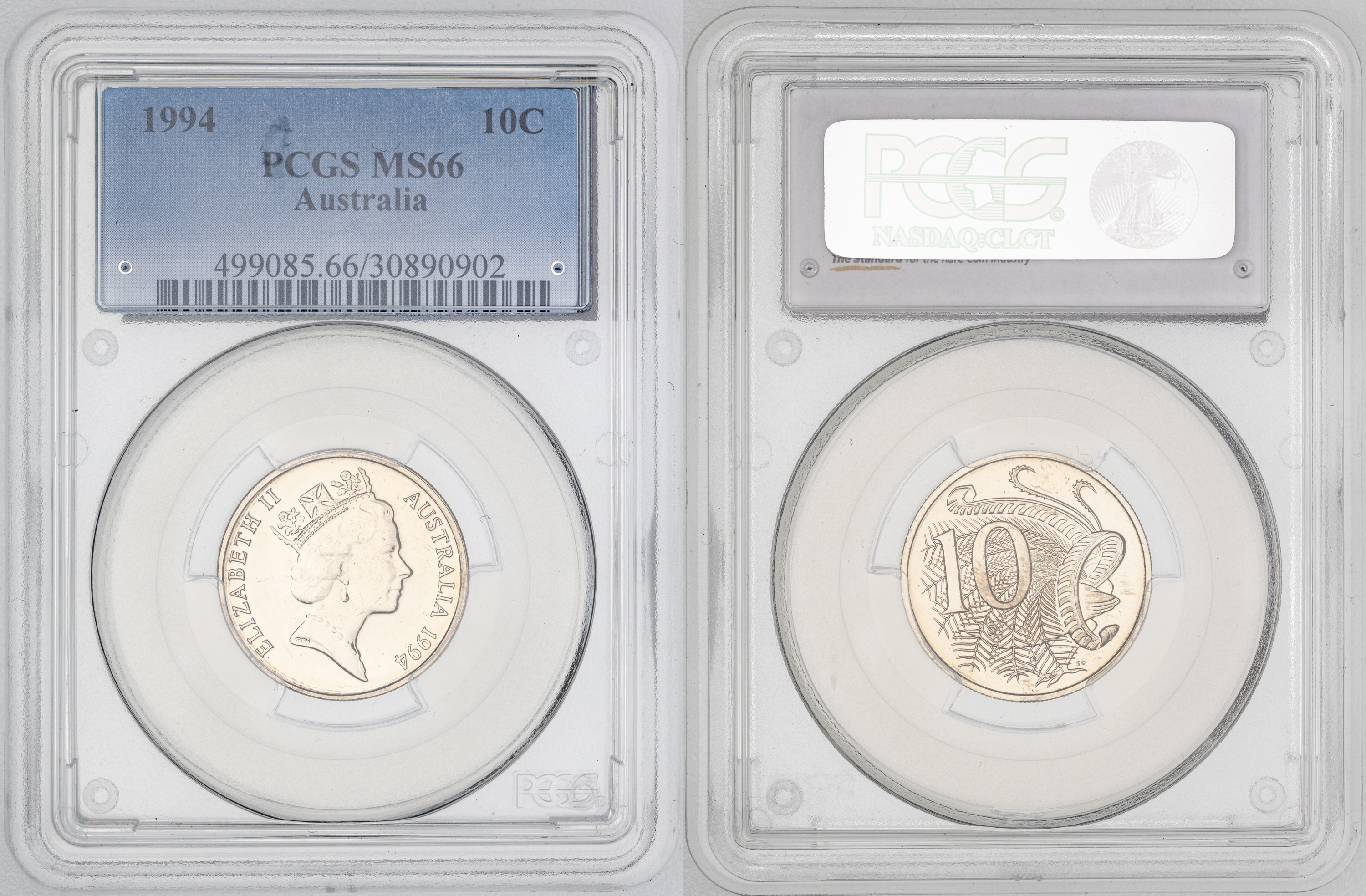 226 · Elizabeth II,  , Ten Cent, 1994, PCGS MS66