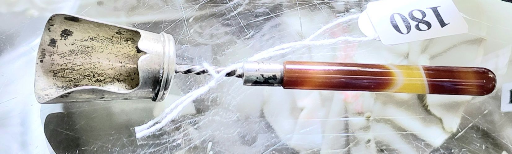 180 · AGATE HANDLED SALT SHOVEL