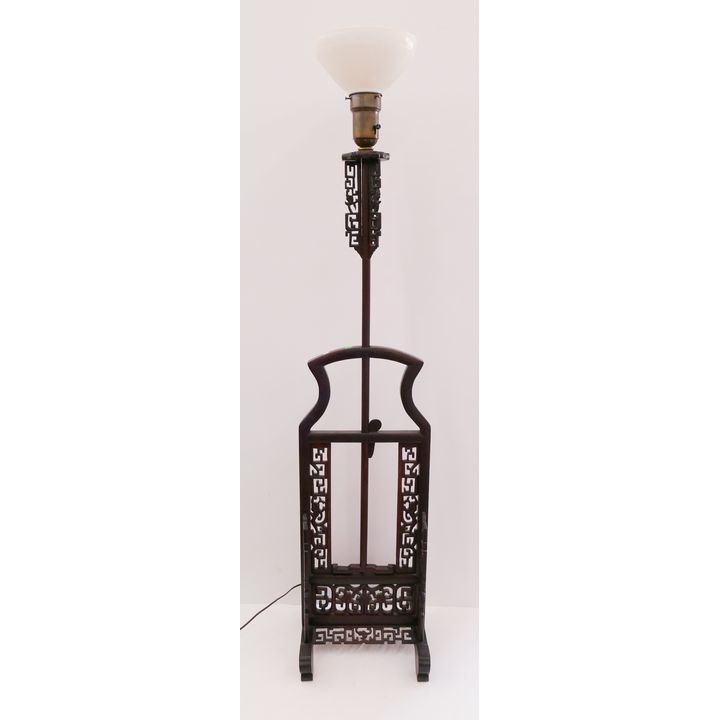 Antique Chinese Rosewood Adjustable Floor Lamp- 65x14''