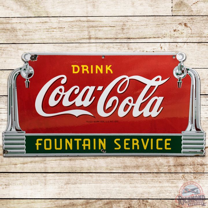 1941 Drink Coca Cola Fountain Service SSP Sign - 8.5