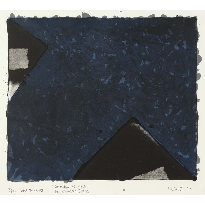 Ralph Hotere 'Bill Manhire “Sounding the Dark” for Charles Brasch'