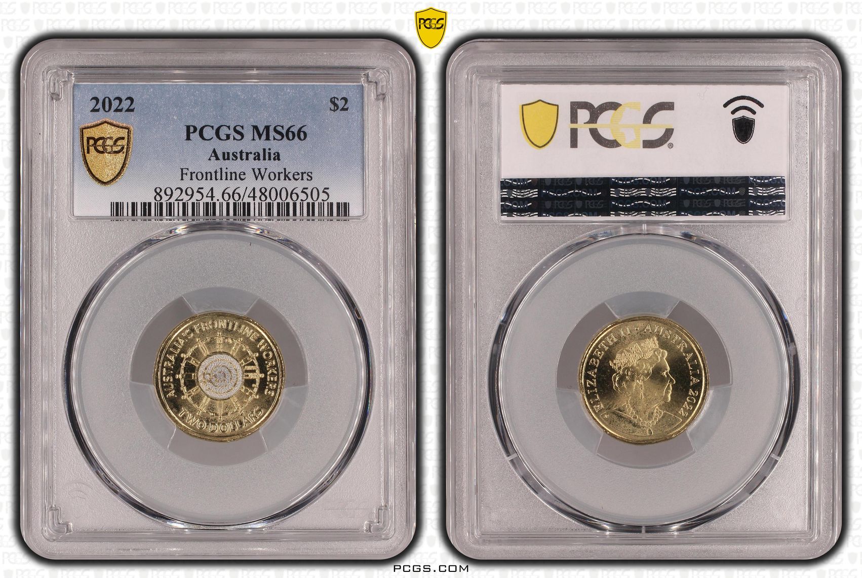 Elizabeth II, Frontline Workers Colorized, Two Dollar, 2022, PCGS MS66