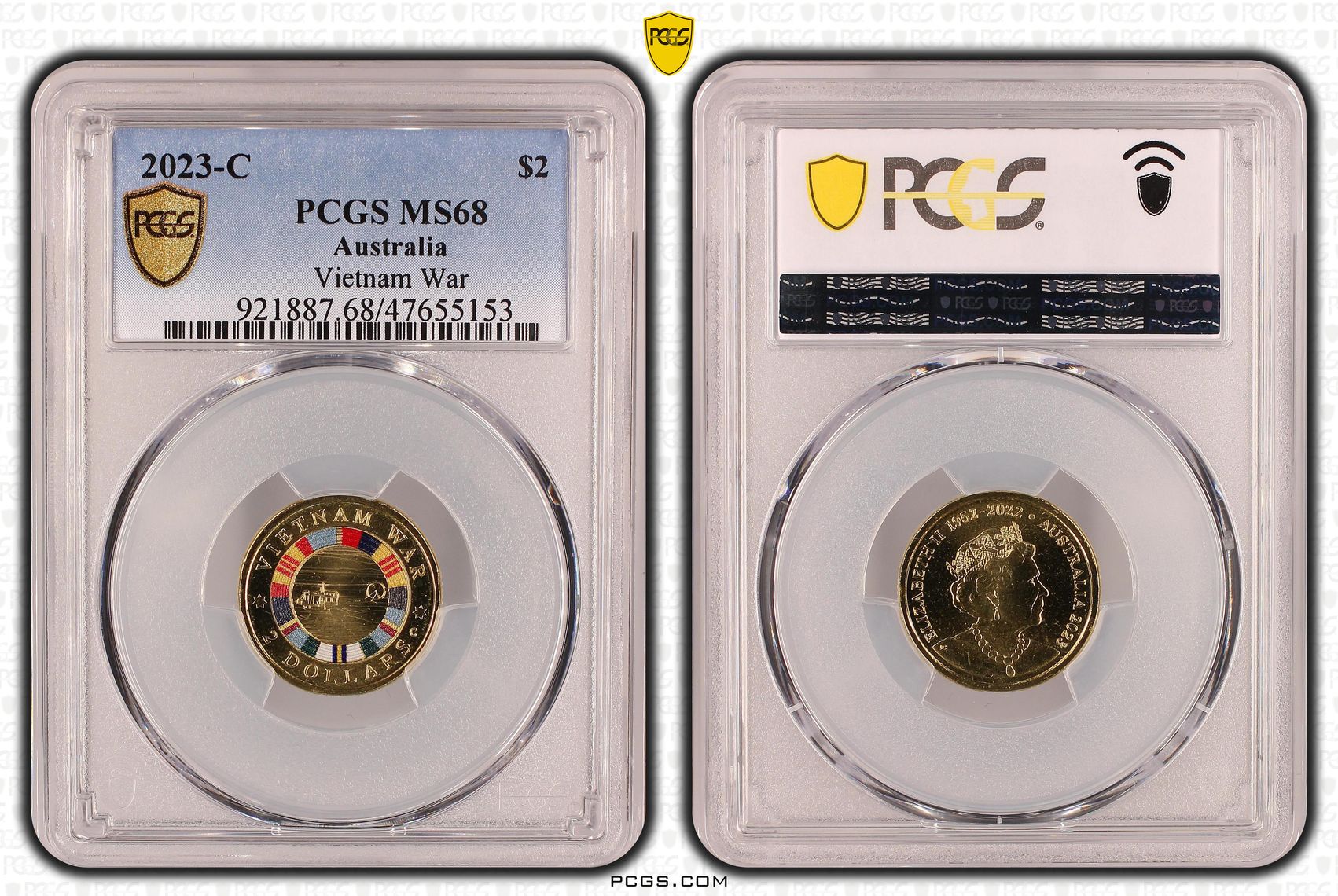 Elizabeth II, Vietnam War Colorized, Two Dollar, 2023-C, PCGS MS68