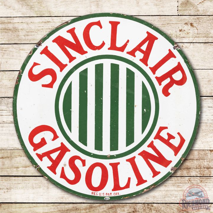 24" Sinclair Gasoline Porcelain Sign TAC 8.25 & 8