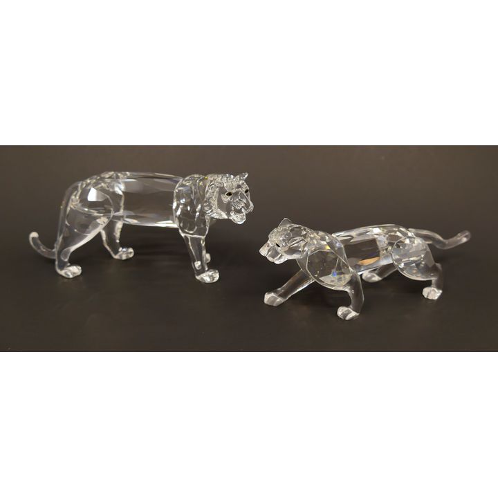 2pc Swarovski Crystal Tigers with Boxes- 5''