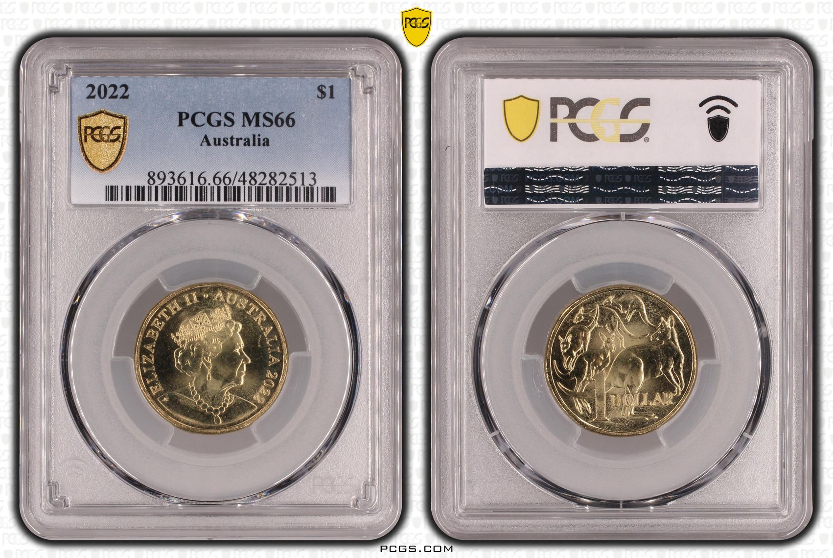 485 · Elizabeth II,  , One Dollar, 2022, PCGS MS66