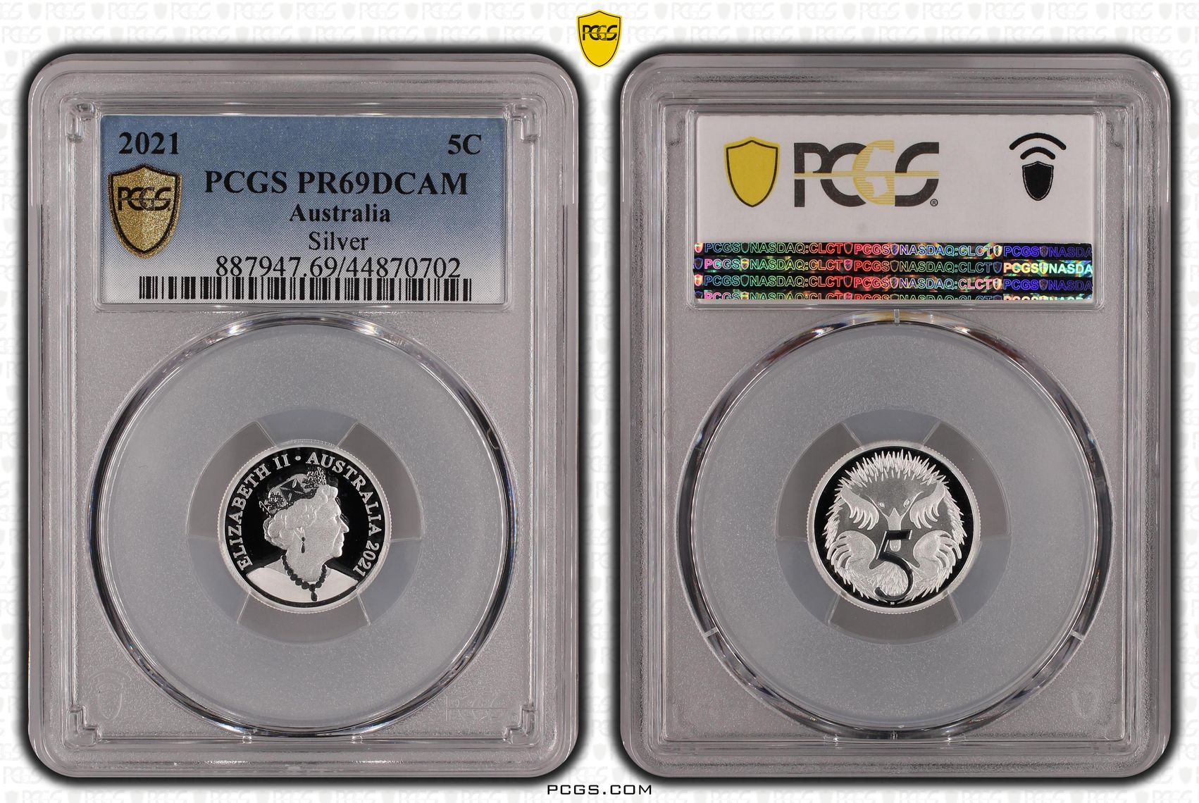 104 · 2021 Australia Five Cent, 5c Silver Proof Silver PCGS - PR69DCAM -702