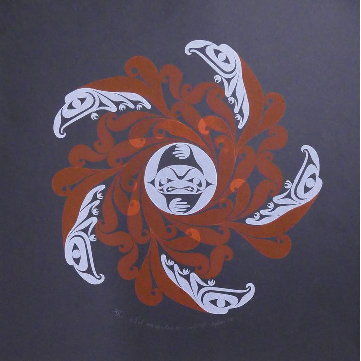 John Goodwin Nytom 'What Mosquitos are Made of' NW Coast Native Serigraph. Dated 1982.