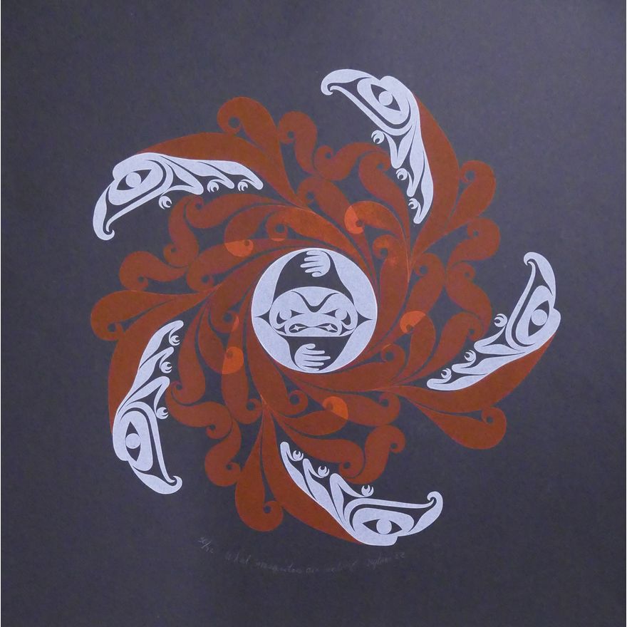 John Goodwin Nytom 'What Mosquitos are Made of' NW Coast Native Serigraph. Dated 1982.