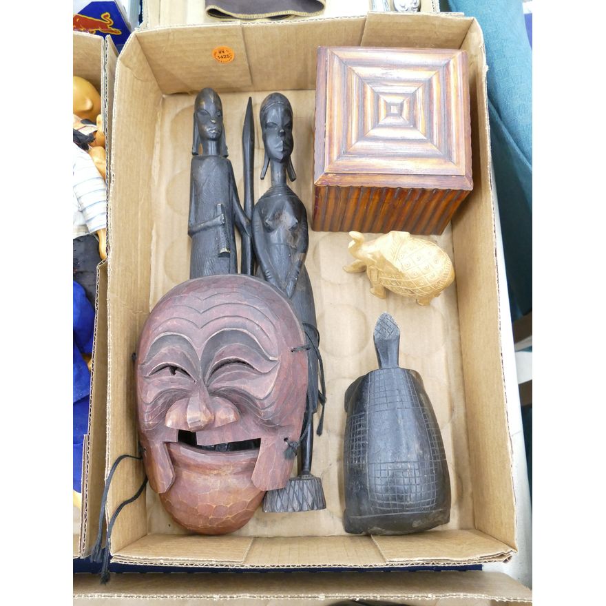 Box African Wood Figures etc.