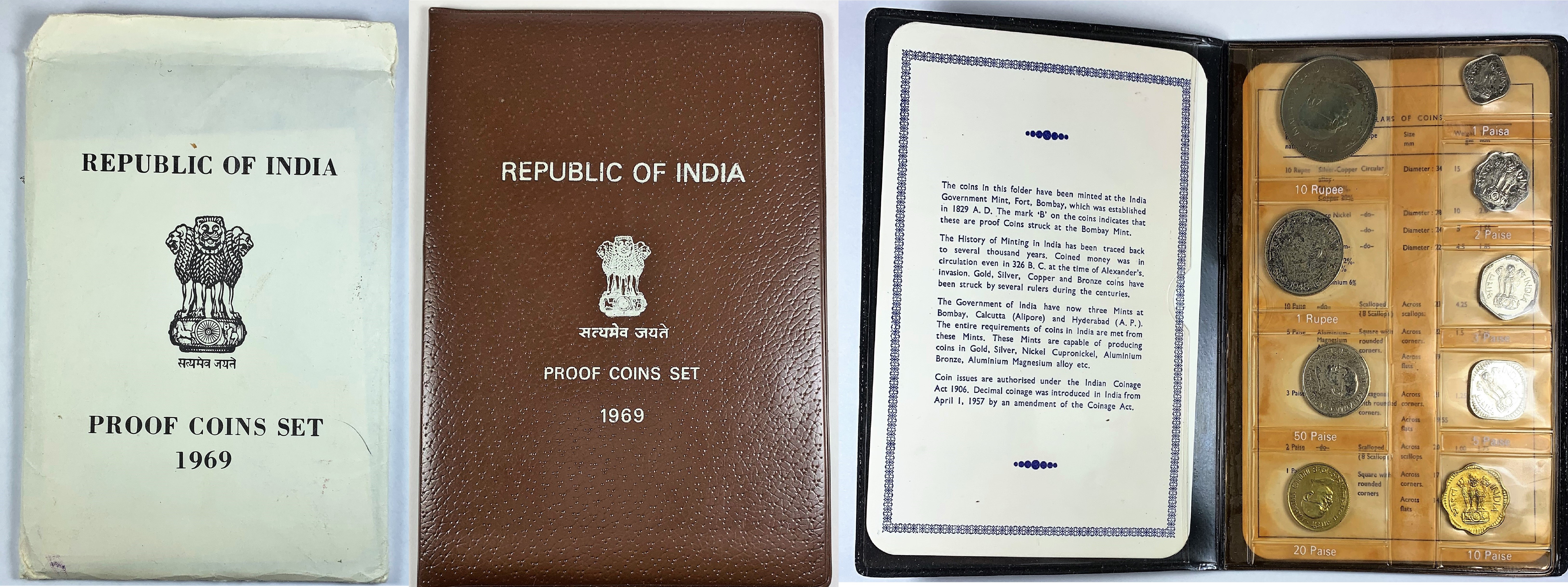Republic of India 1969 9 Coin Proof Set