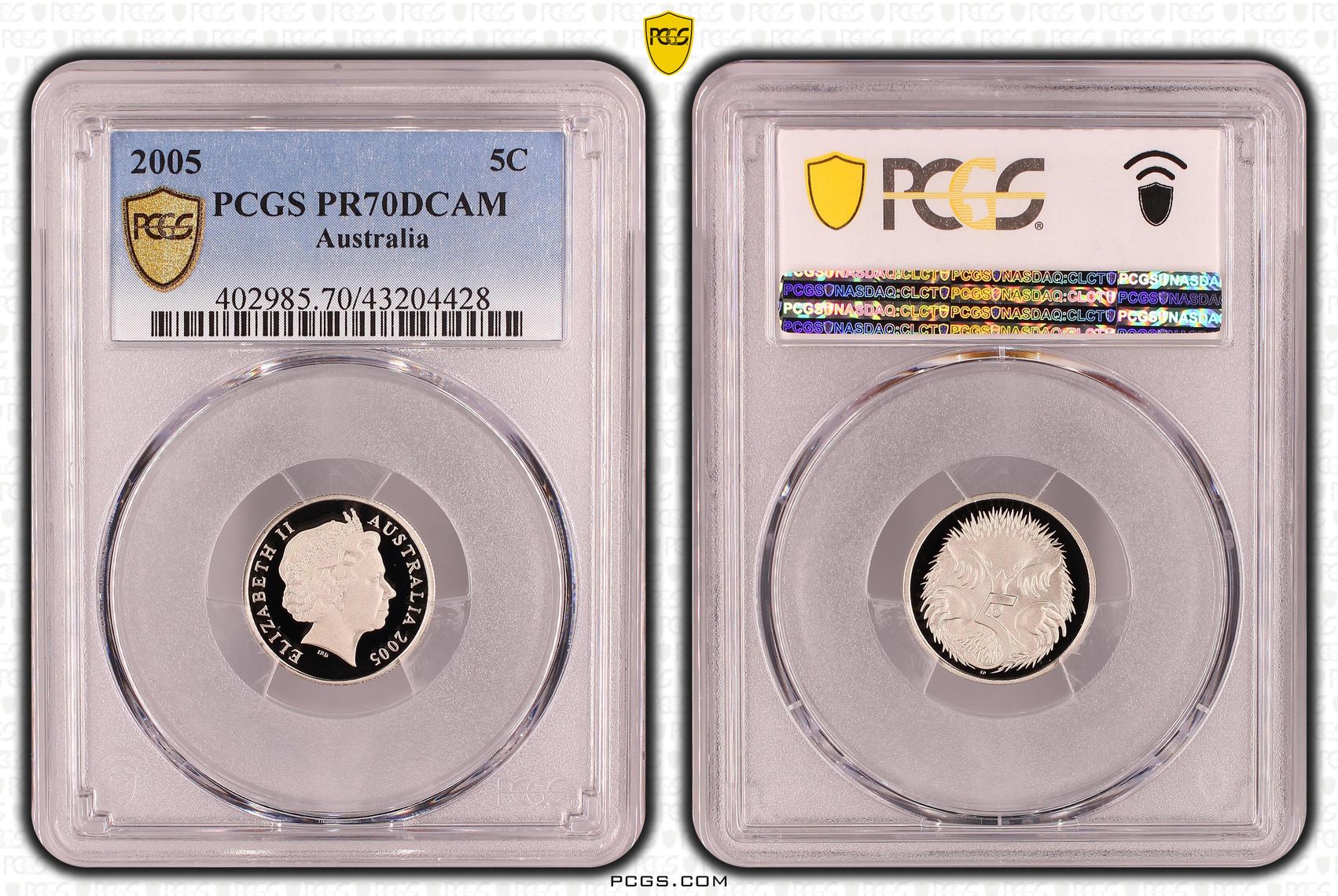 Elizabeth II, Five Cent, 2005, PCGS PR70DCAM