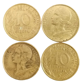 1965 - 1973 FRANCE 10 CENTIMES 4PCS - 51844/836