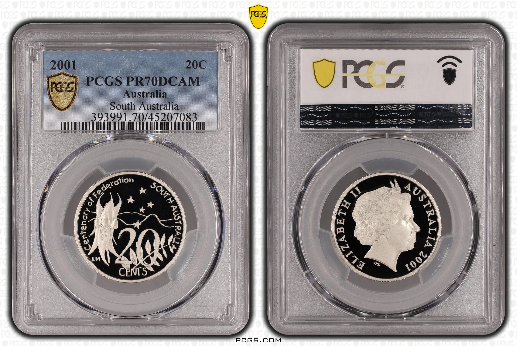 Elizabeth II, South Australia, Twenty Cent, 2001, PCGS PR 70DCAM