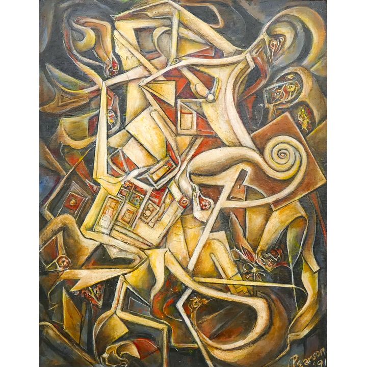 A. Pearson ''Abstract Construction'' 1991 Oil on Canvas Framed