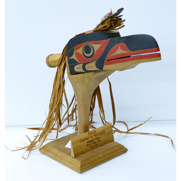Alexander McCarty (Makah) Raven Rattle 2013 Carved Cedar