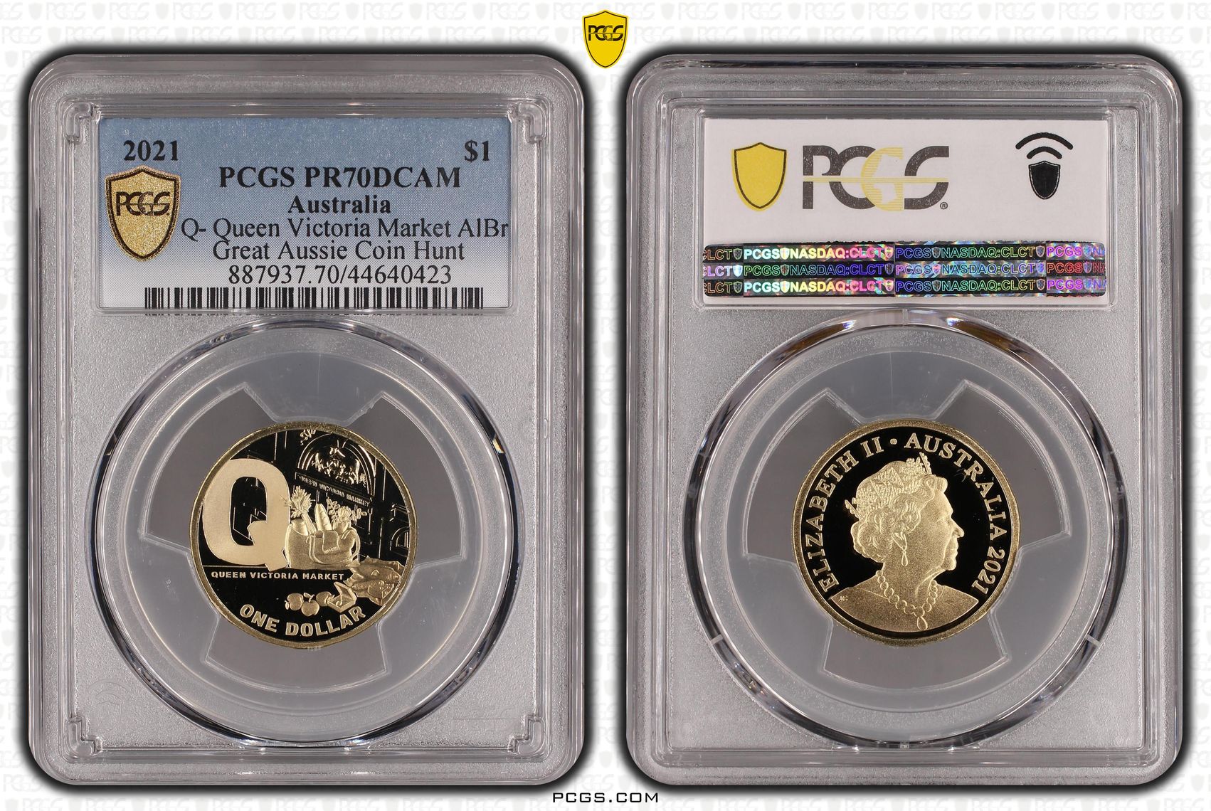 Elizabeth II, Q- Queen Victoria Market AlBr, POP 16/0, One Dollar, 2021, PCGS PR70DCAM