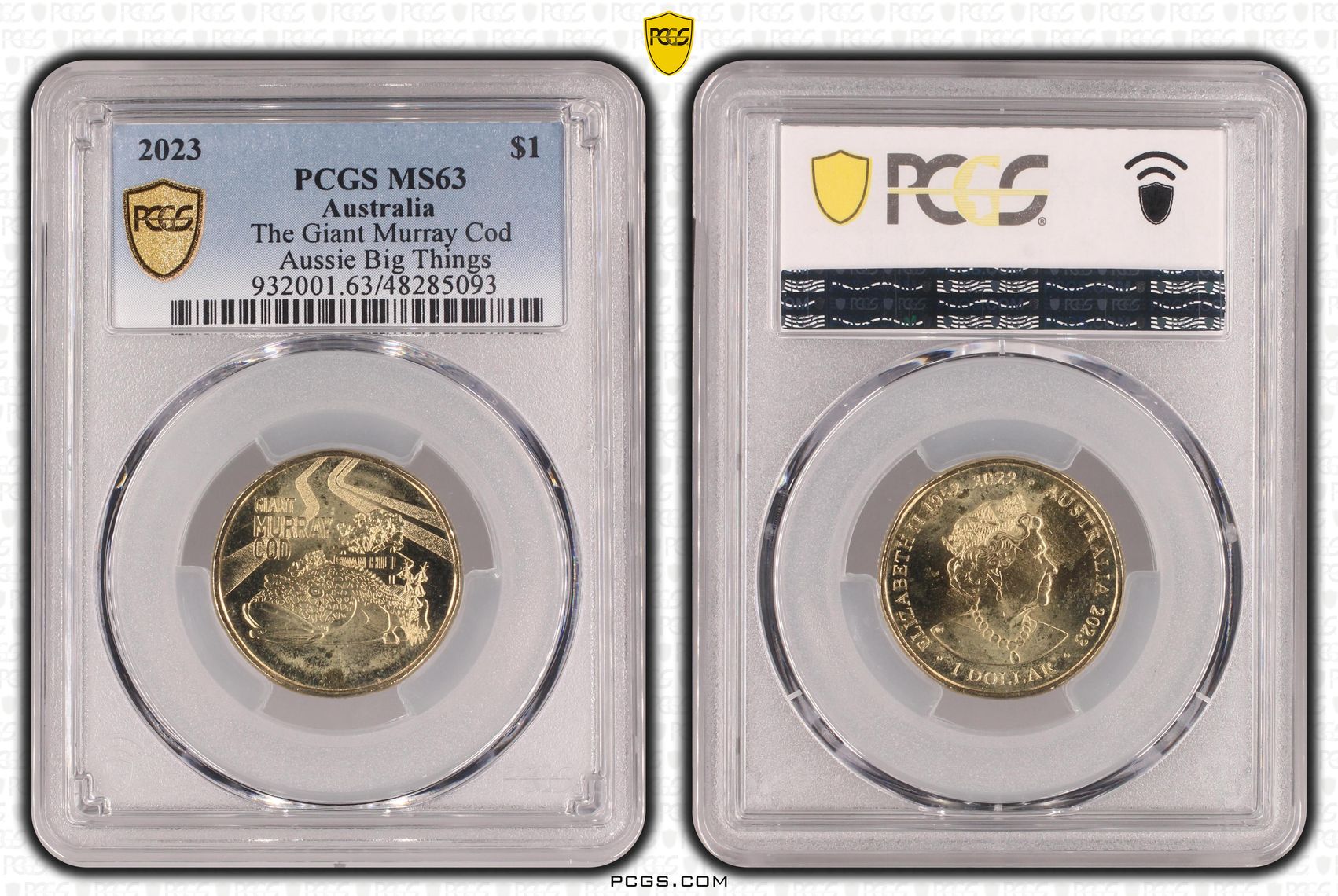 The Giant Murray Cod Aussie Big Things , One Dollar, 2023, PCGS MS63