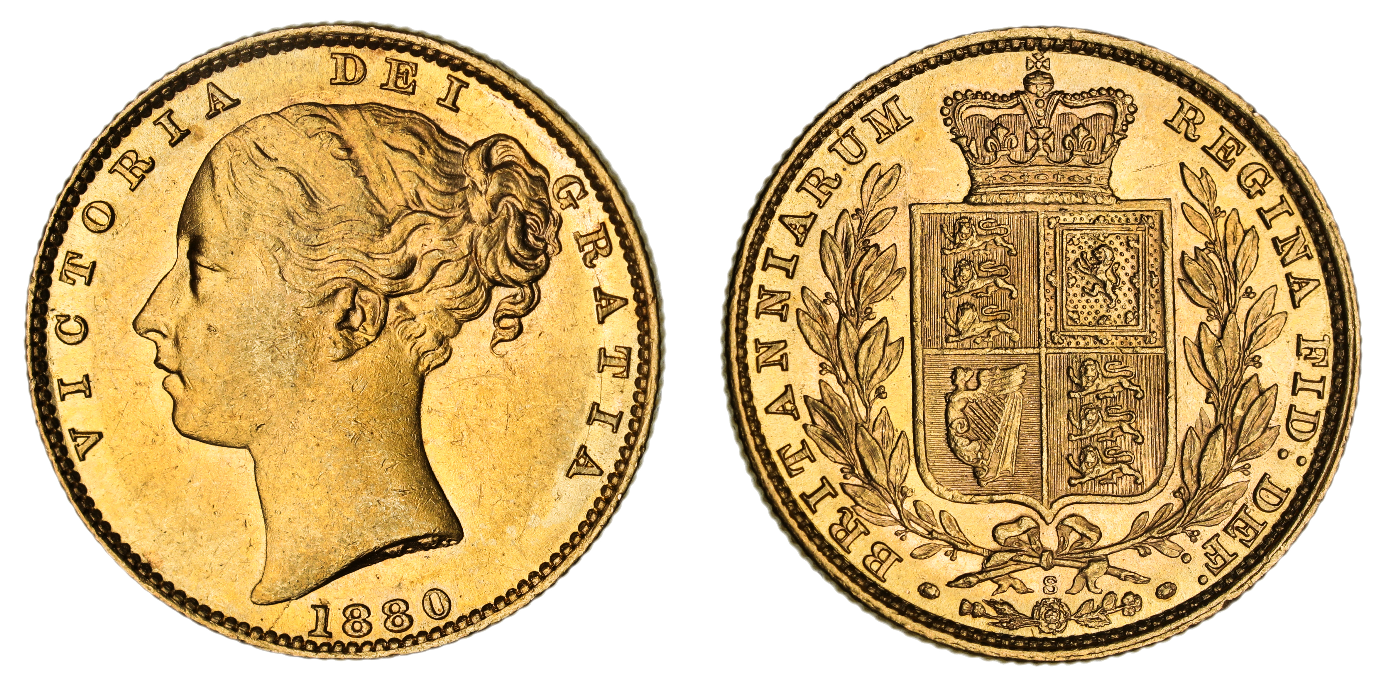 Victoria, Shield Reverse - Sydney Mint - Young, Sovereign, 1880, EF