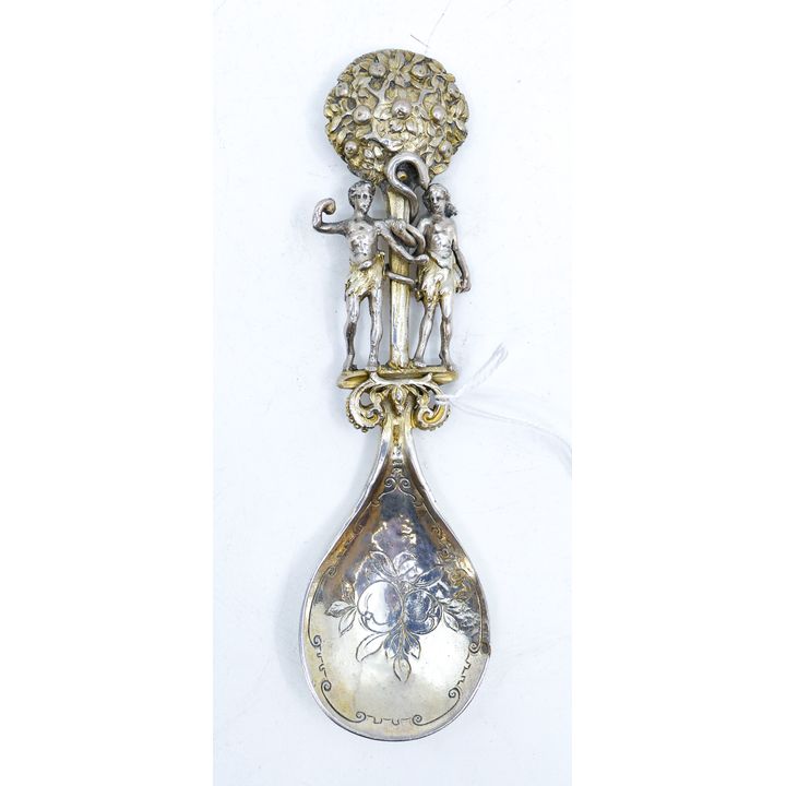 Continental 800 Silver Adam & Eve Spoon 6'' - 57 Grams