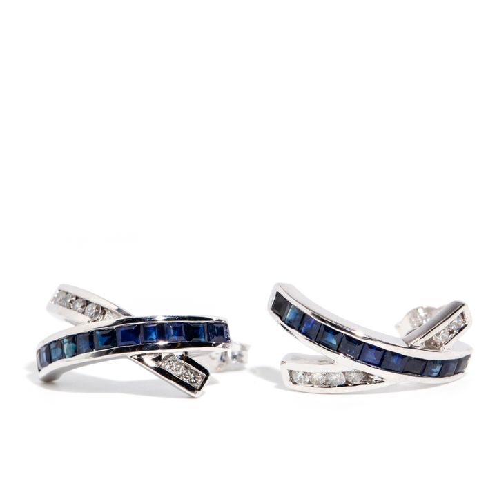 Sapphire & Diamond 18 Carat Gold Earrings