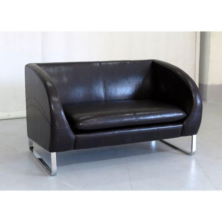 UPHOLSTERED CHROME SETTEE