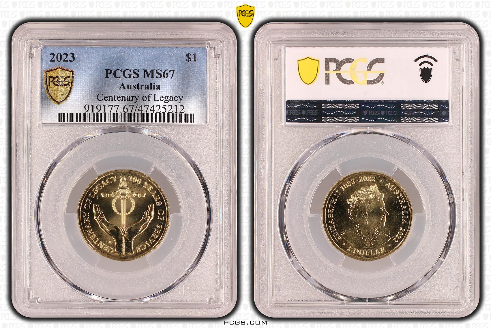 Centenary of Legacy, One Dollar, 2023, PCGS MS 67