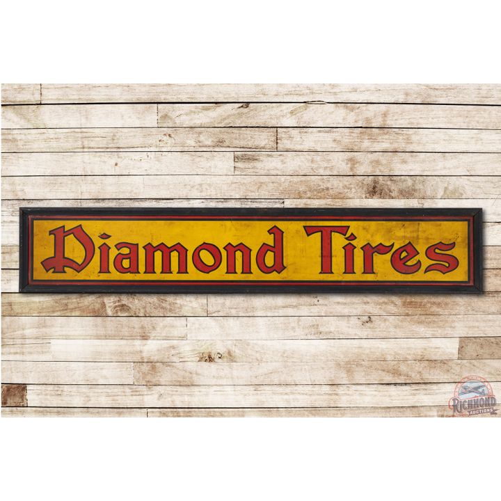 6' Diamond Tires Tin Sign & Wood Frame