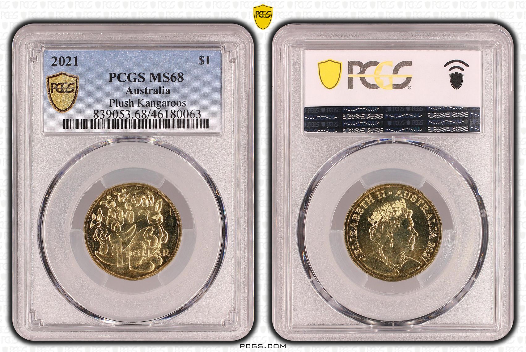 Plush Kangaroos - Baby Set, One Dollar, 2021 POP Report 18/0, PCGS MS 68
