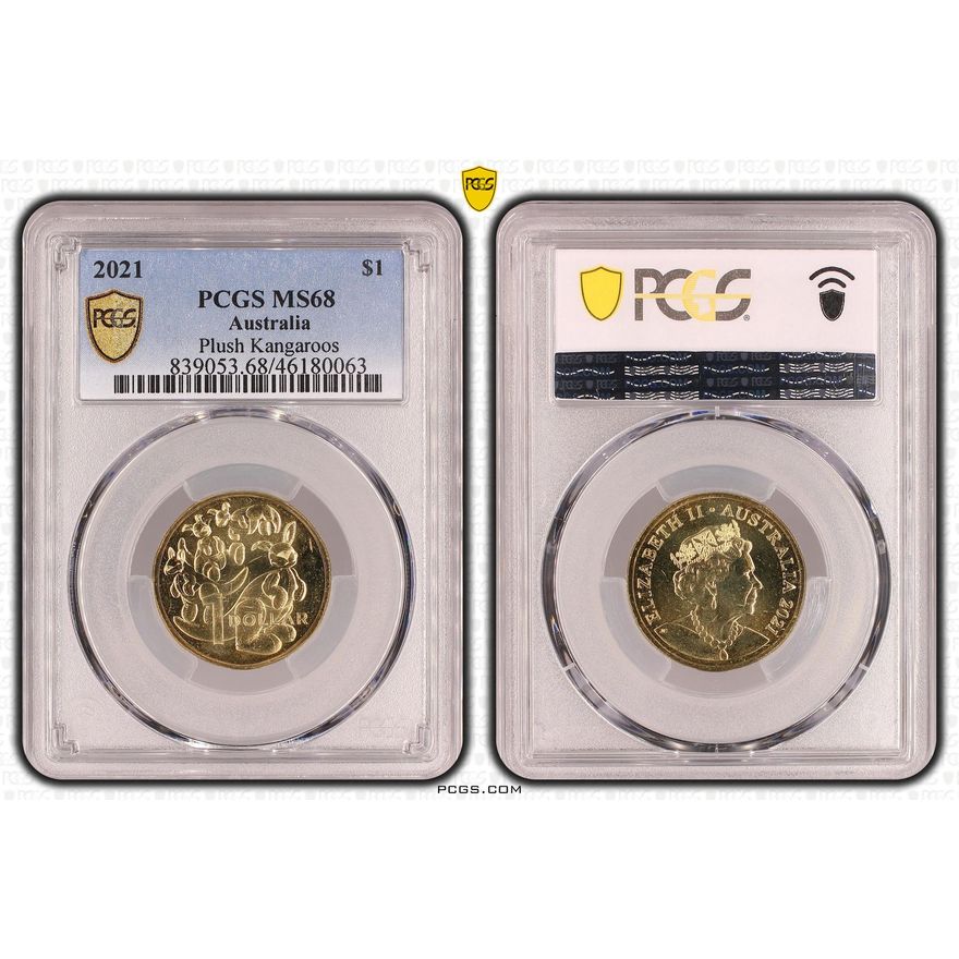 Plush Kangaroos - Baby Set, One Dollar, 2021 POP Report 18/0, PCGS MS 68