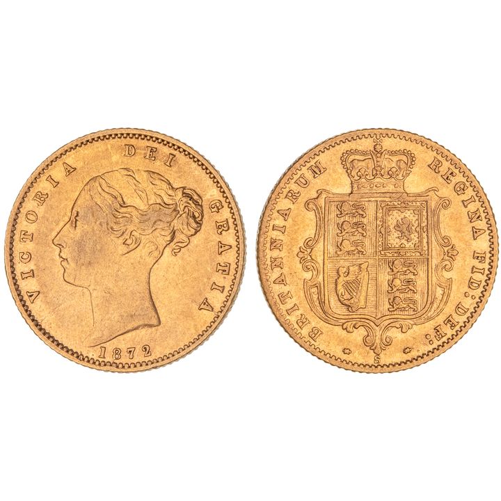 Victoria, Half Sovereign, 1872-S, VF