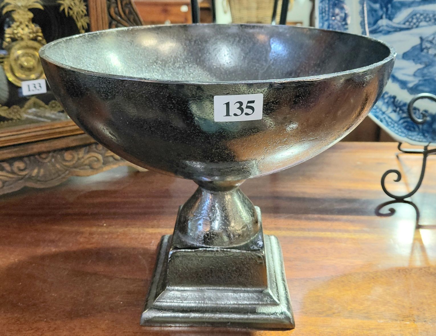 135 · CHROME URN SHAPED SERVING BOWL