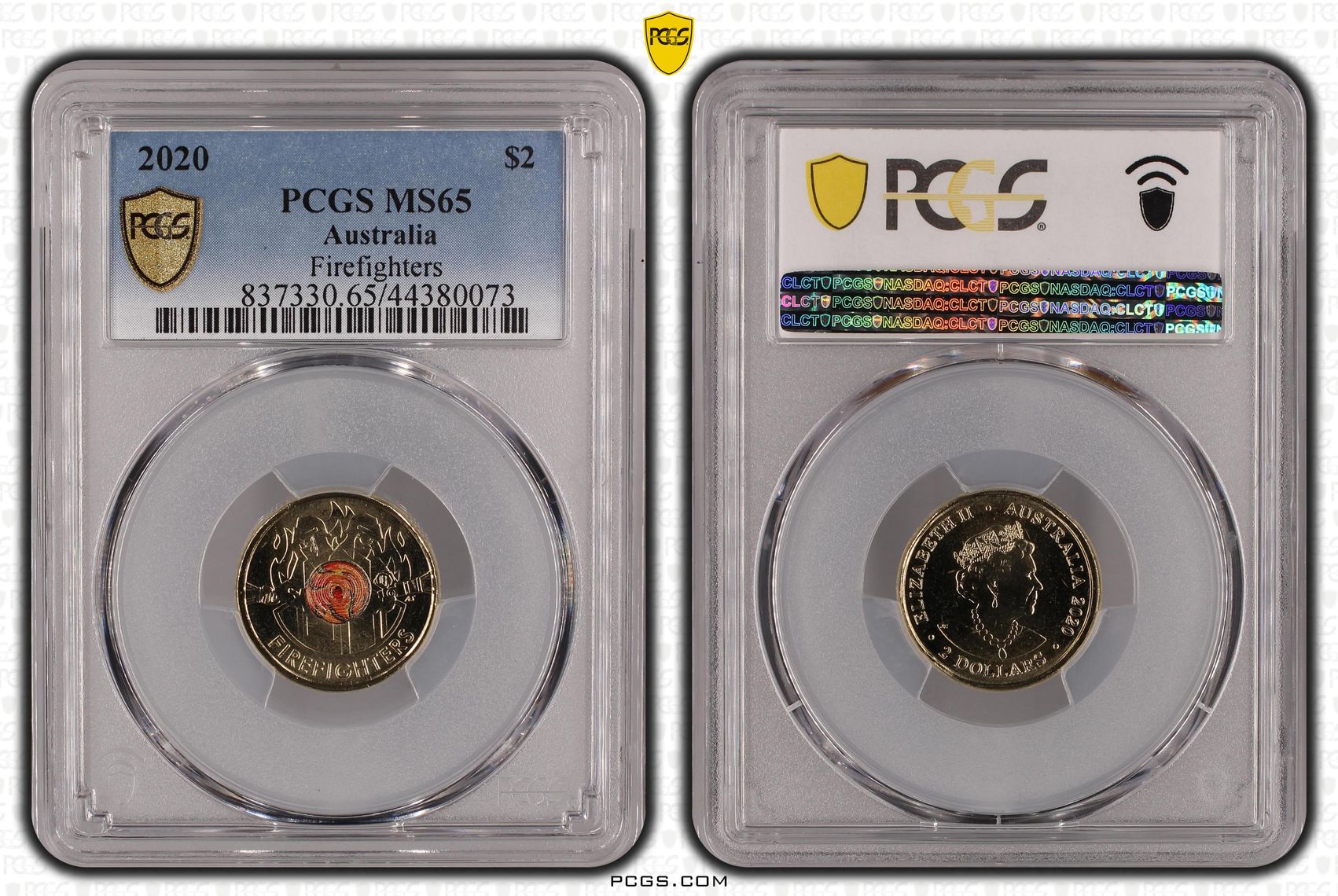 2020 Australia Two Dollar, $2 Firefighters PCGS - MS65 -073