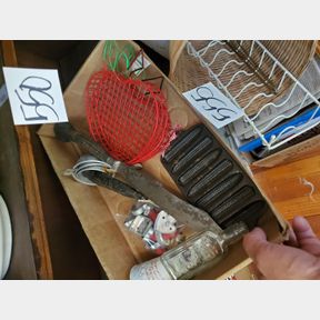 Antique bottle, mini Cast iron corn bread, mini cookie cutters