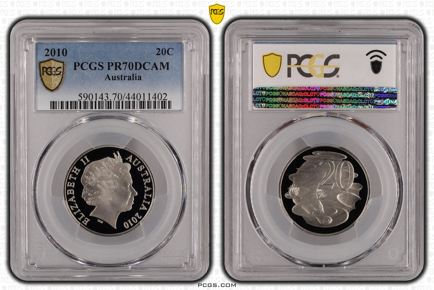 2010 Australian Twenty Cent, 20c Proof PCGS - PR70DCAM POP 29/0 -402