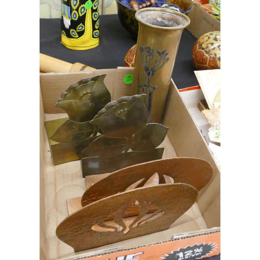 Box Arts & Crafts Metal Bookends etc.