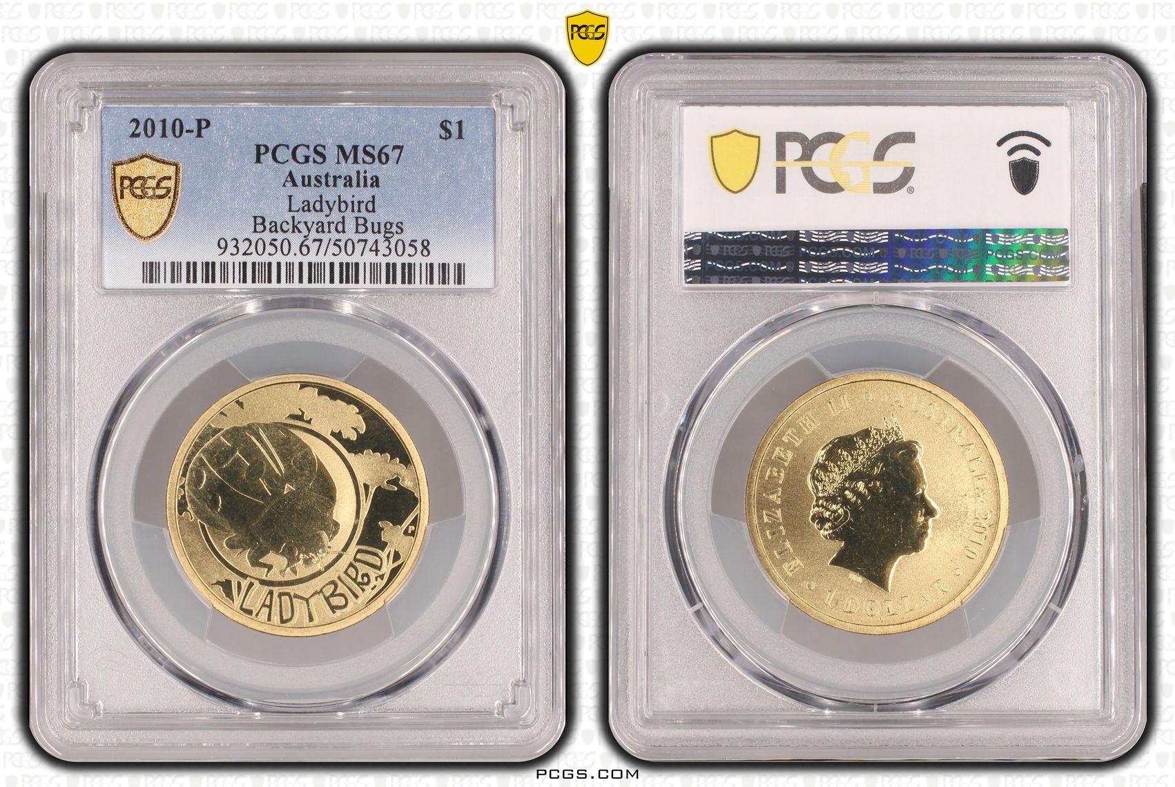 Ladybird Backyard Bugs, One Dollar, 2010-P, PCGS MS67