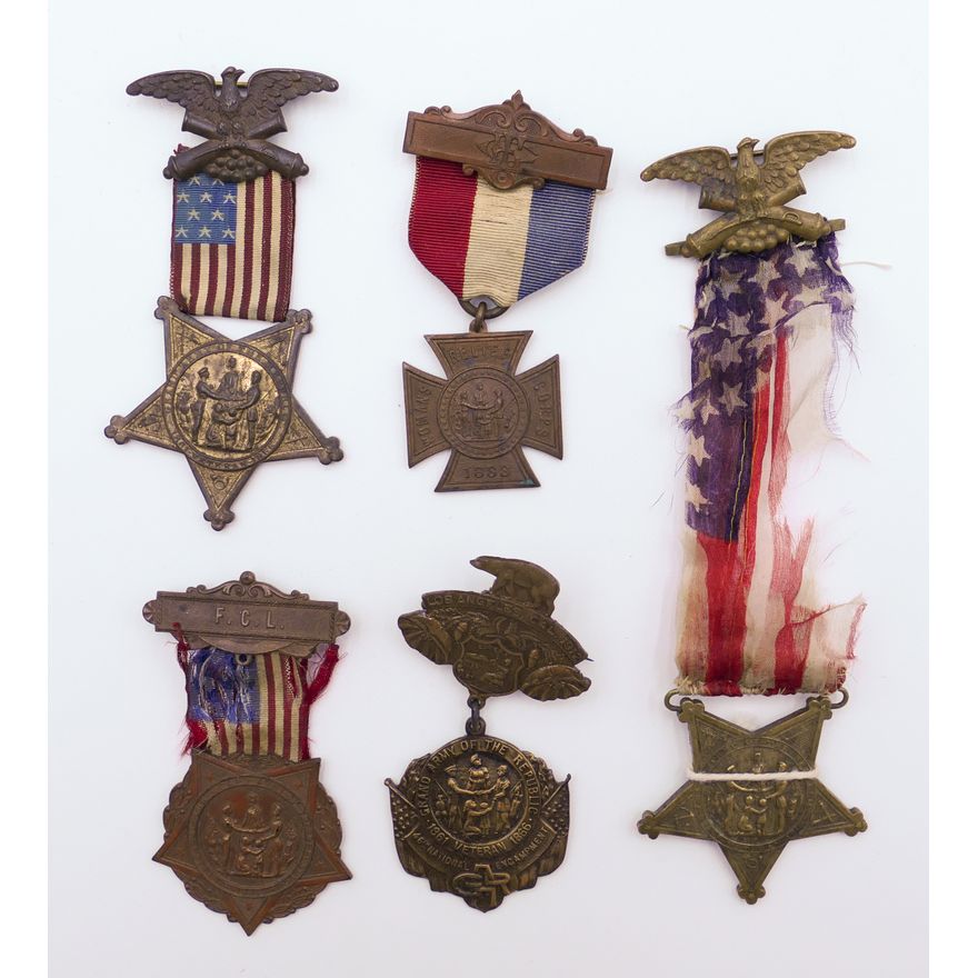 Box 5pc Antique GAR and WRC Medals