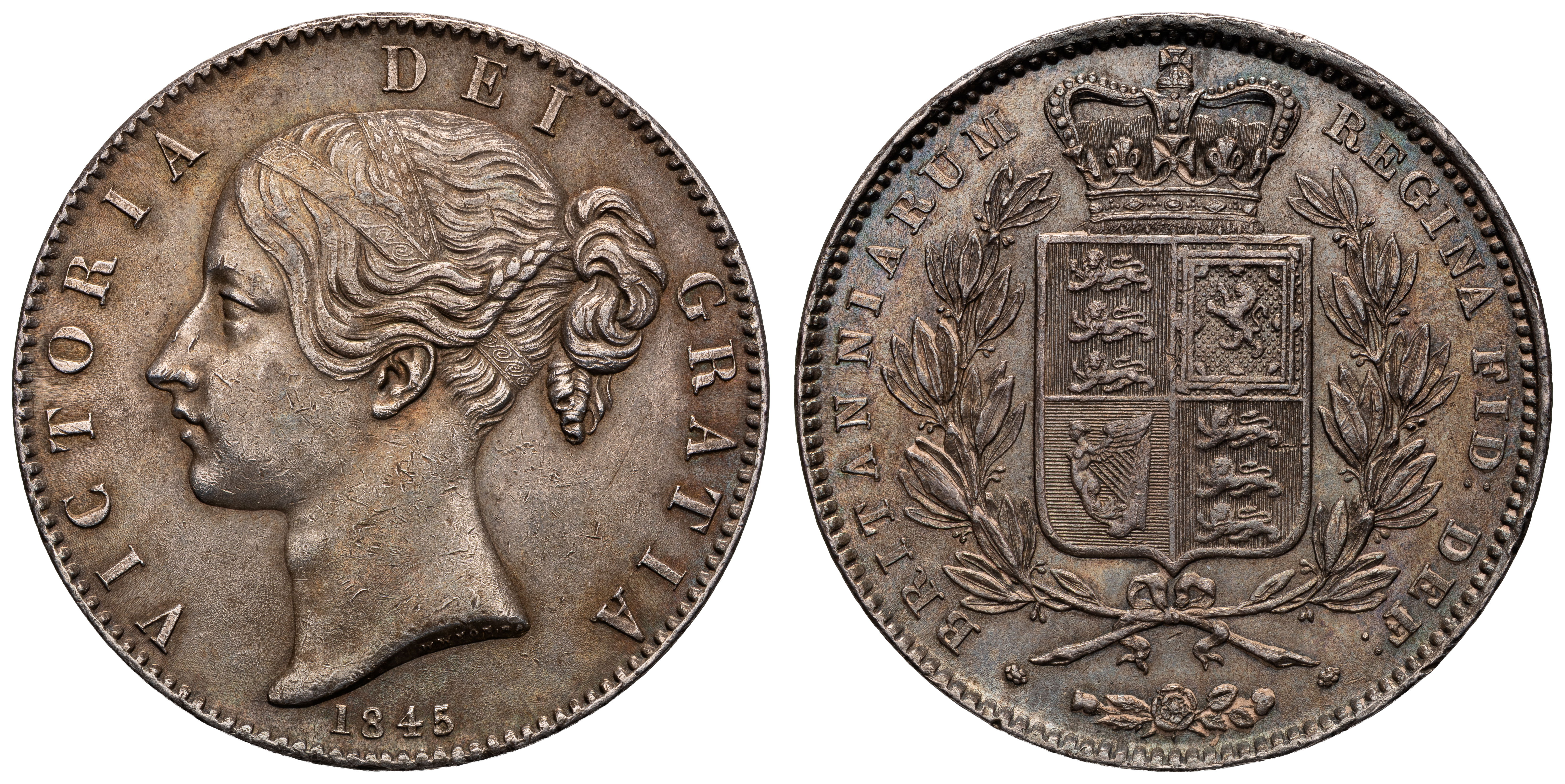 Great Britain, Victoria, Crown, 1845, aUNC - UNC
