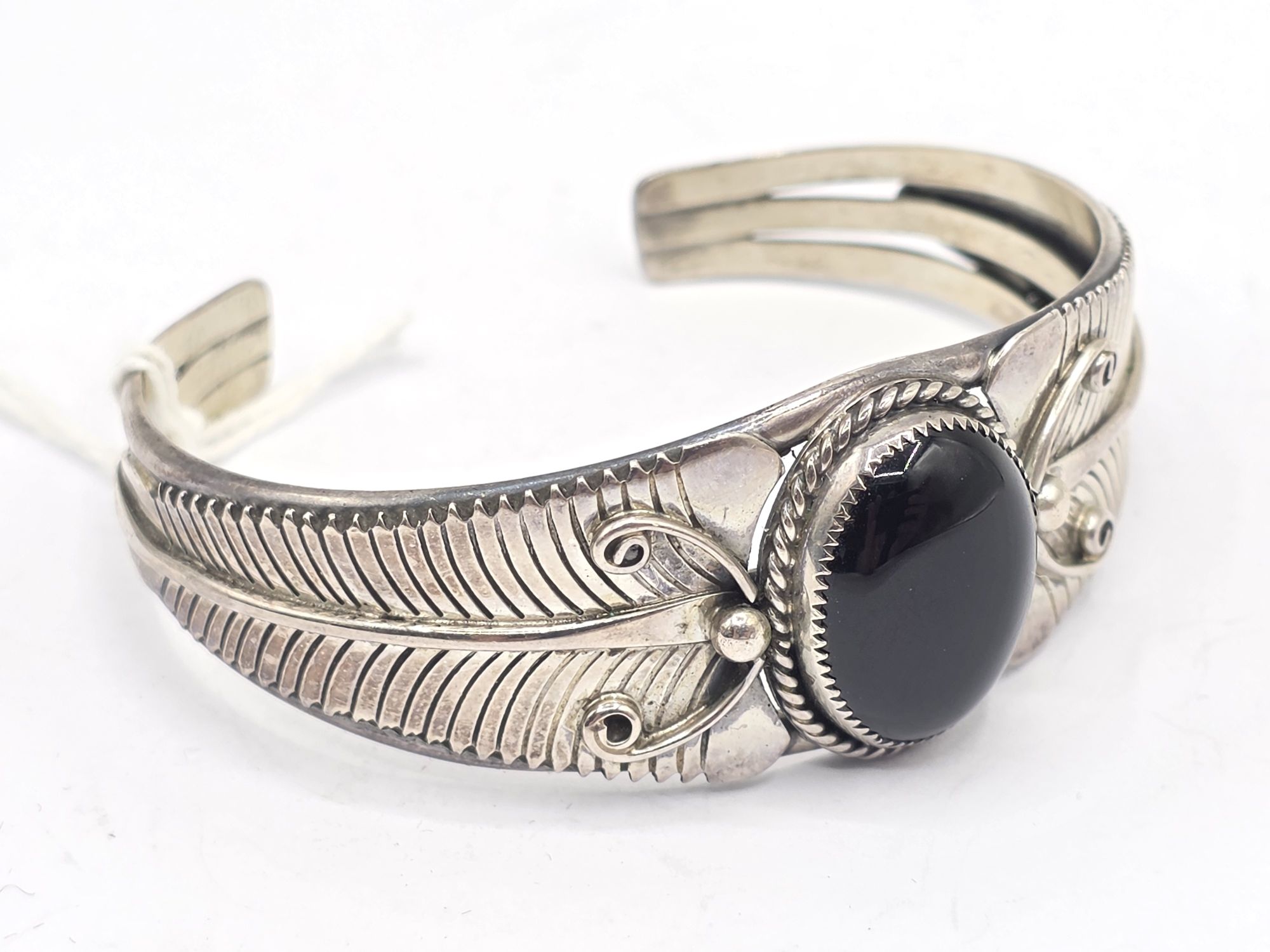 45 · STERLING SILVER ONYX BANGLE